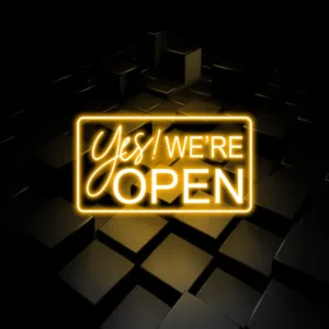Yes We're Open Neon Sign grabs attention instantly, making your business stand out day and night with bright, welcoming illumination.