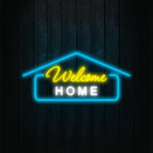 Welcome home neon sign is the perfect way to create a warm and inviting atmosphere for your space, offering a personalized touch to greet loved ones.