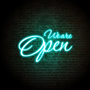 Retro Neon Open Sign brings a nostalgic touch to your business, combining vintage aesthetics with vibrant illumination.