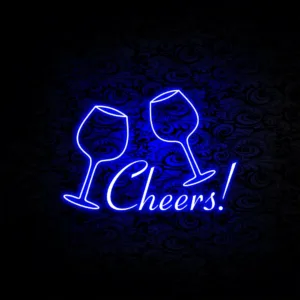 Bar Happy Hour Neon Sign glowing with vibrant energy, creating a lively and inviting atmosphere for any bar or lounge.