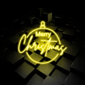 Bright and colorful Christmas neon signs illuminating the season with festive cheer and holiday spirit.
