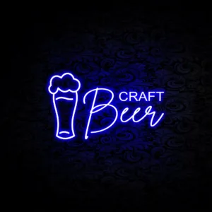 Energizing Neon Bar Menu glowing with vibrant colors, creating an electrifying atmosphere for your home bar or entertainment space.