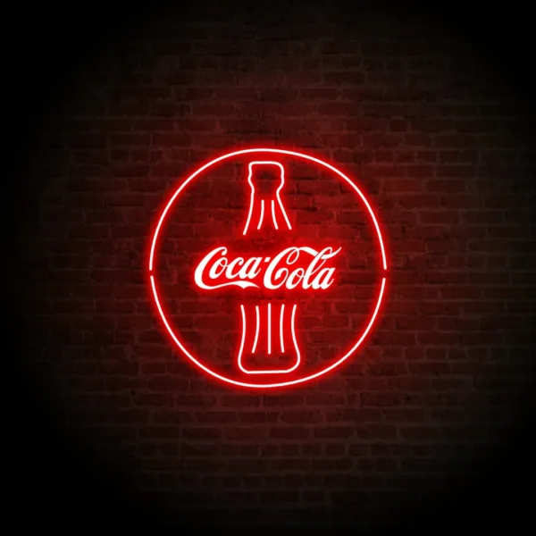 Coca-Cola Neon Sign with vibrant LED lights, perfect for retro and vintage-themed decor.