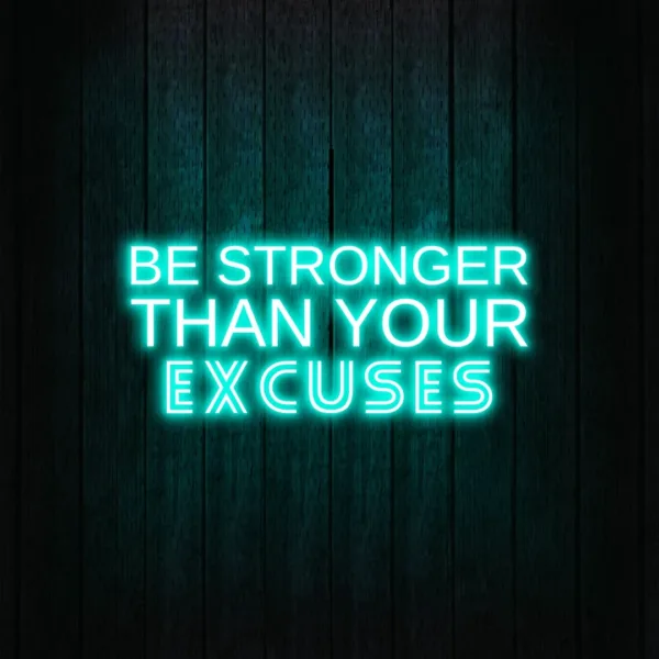 Custom Neon Sign with motivational gym quote, lighting up your fitness space with vibrant energy and inspiration.