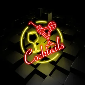 Red Bull Neon Sign glowing with vibrant energy, perfect for energizing your beverage station.