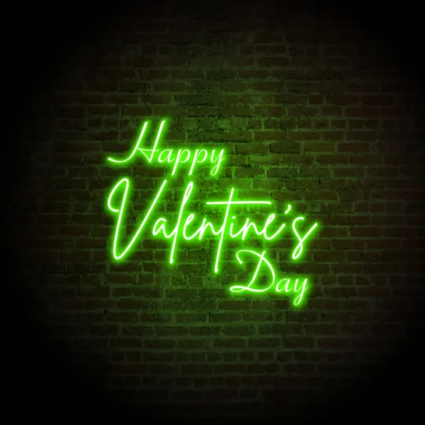 Colorful Valentine neon signs glowing with vibrant hues, creating a romantic and festive atmosphere for Valentine’s Day celebrations.