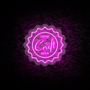 Vibrant Neon Drink Sign glowing brightly, adding bold energy and style to any beverage station.
