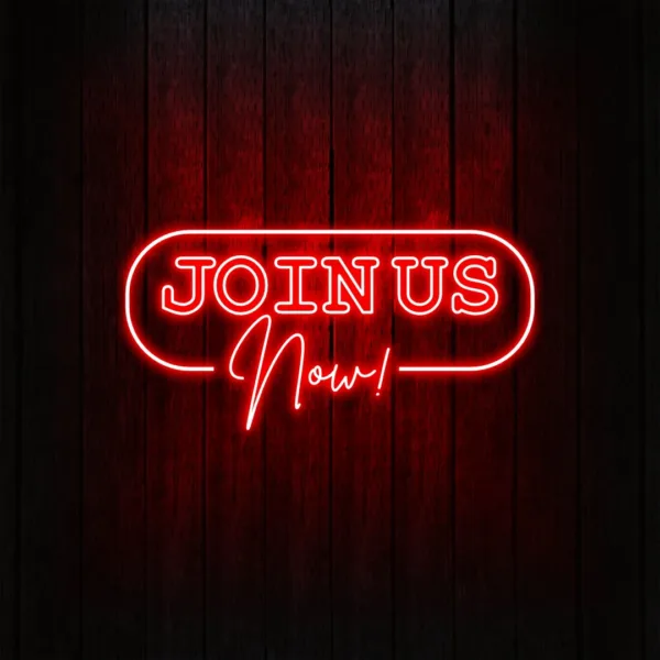 Exterior neon signs glowing brightly, perfect for storefronts, businesses, and adding a vibrant touch to any outdoor space.