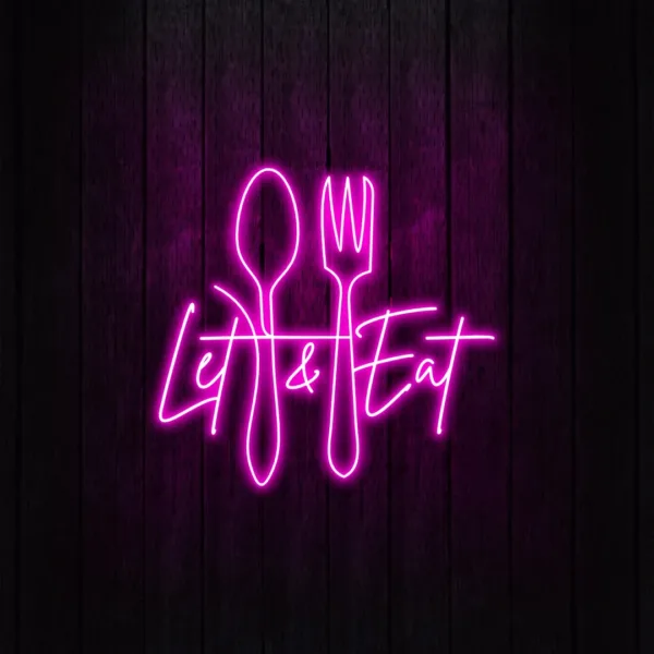 Vintage-inspired retro diner neon signs, bringing a nostalgic and vibrant glow to the kitchen.